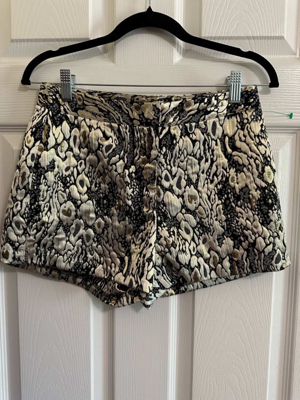 Jealous Tomato Black and Cream Animal-Print High Waist Shorts